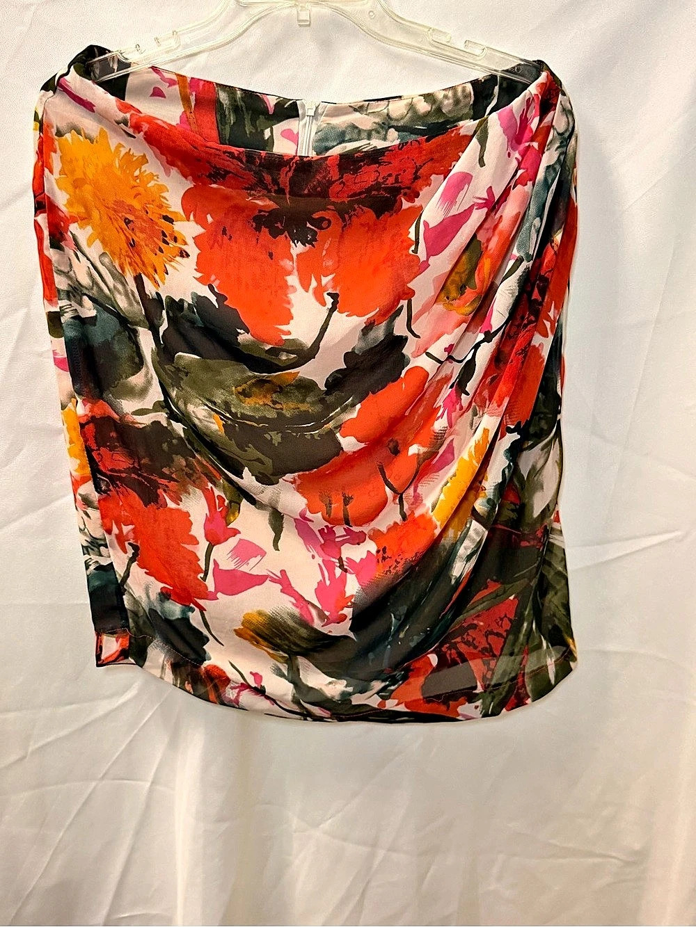 SOLO MODA Floral Draped Neck Blouse in Multicolor.